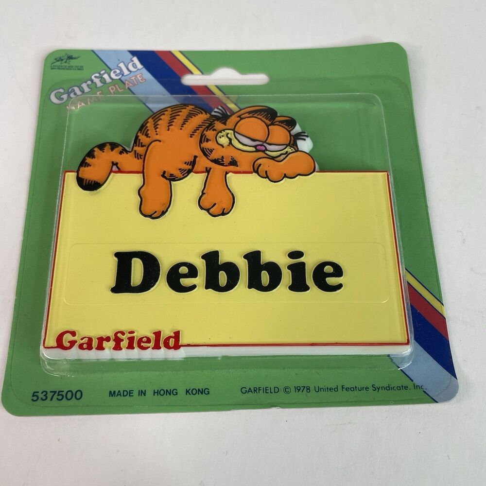 NEW Vintage Garfield Name Plate Debbie 1978 RARE, Sealed, Yellow